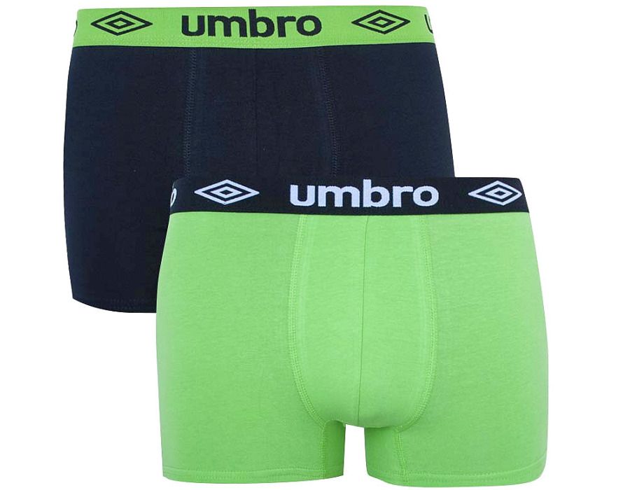 2 Pack Pánské boxerky Umbro UM1700 - zelenočerné M