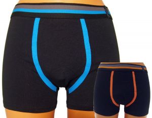 2 Pack Pánské boxerky Molvy černé s barevnou gumou