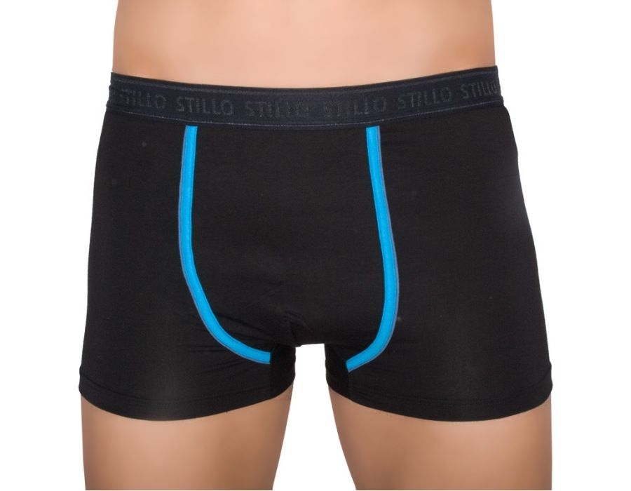 Pánské boxerky Stillo černé s modrým pruhem (STP-016) XL