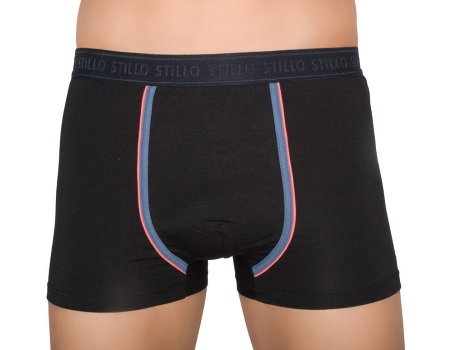 Pánské boxerky Stillo černé s šedým pruhem (STP-016) XL