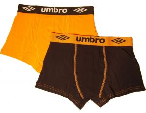 2 Pack Pánské boxerky Umbro UM1700 - oranžočerné