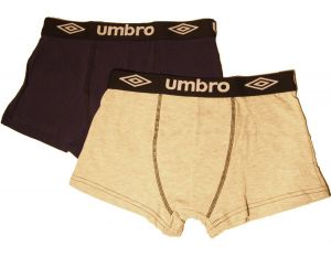 2 Pack Pánské boxerky Umbro UM1700 - šedé vzor 1