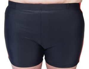 Pánské plavky boxerky Molvy černé s červenobílým proužkem