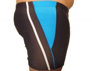 Pánské plavky boxerky Molvy šedé s modrobílým proužkem