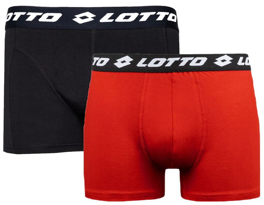 2 Pack Pánské boxerky Lotto - červeno-černé XL