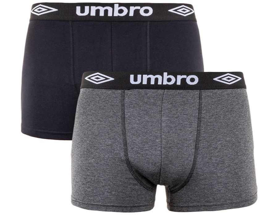 2 Pack Pánské boxerky Umbro UM1700 - modrošedé L