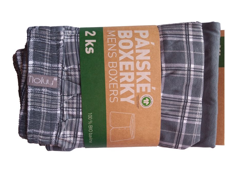 2 Pack Pánské trenýrky Molvy 100% BIO Bavlna KP086