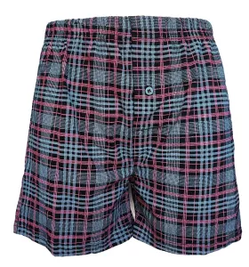 2 Pack Pánské trenýrky Molvy 100% Bavlna DC-005 - Barevná mřížka