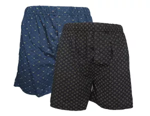 2 Pack Pánské trenýrky Molvy 100% Bavlna DC-007 - Korunky a kosočtverce