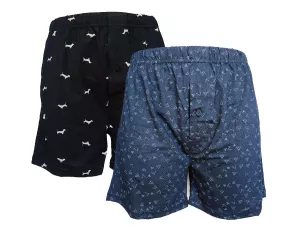  2 Pack Pánské trenýrky Molvy 100% Bavlna DC-008 - Jezevčíci a geometrie